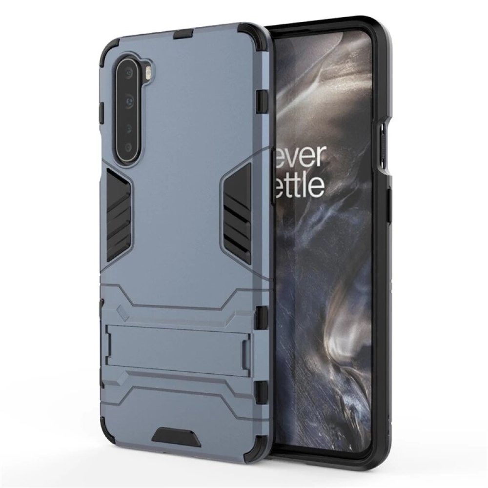 for OnePlus Nord Case Armor Shockproof with 360 Rotation Holder Stand PC Protective Case - Black - Image 2