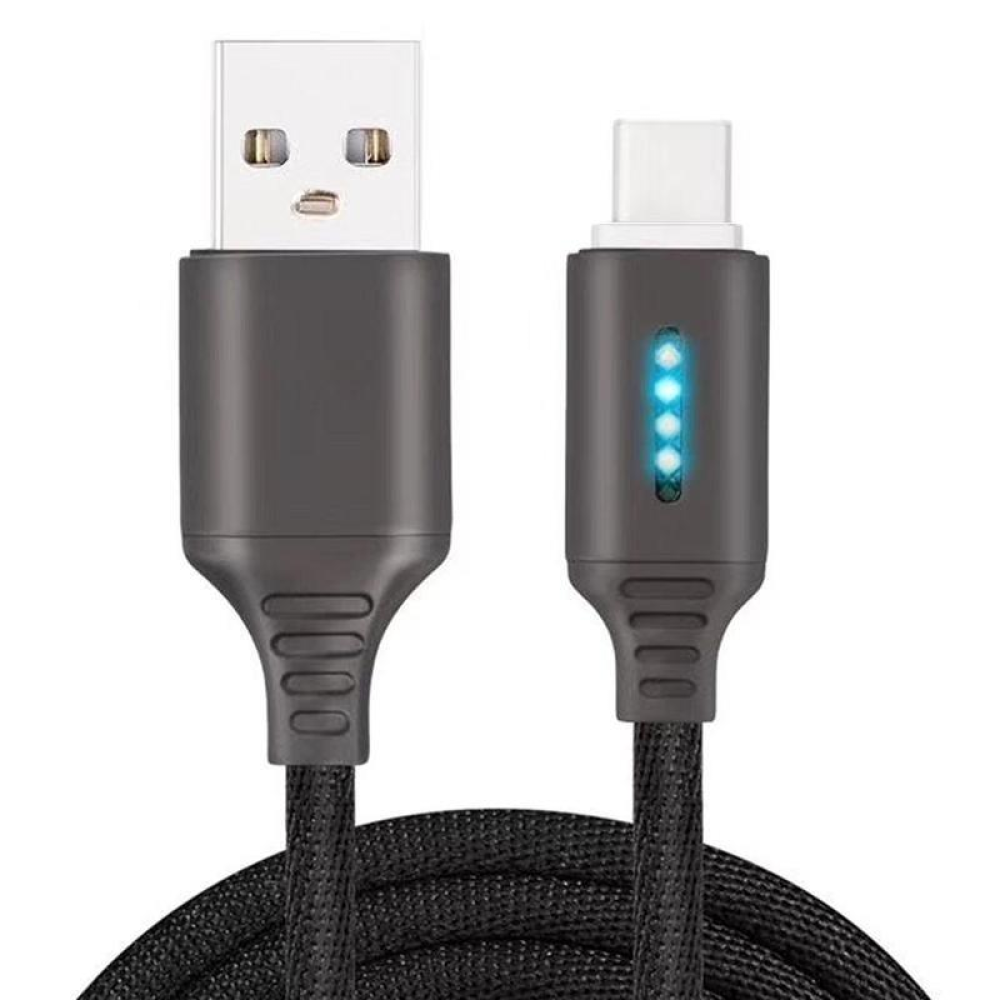 Automatic Auto Cut-off LED Light USB Fast Charging Data Cable For IPhone/for Android for Type C Gifts - Gold Micro - Image 2