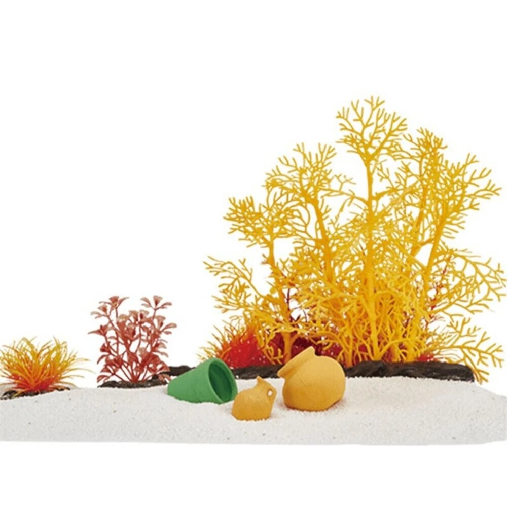 Aquarium Artificial Plastic Aquarium Decoration Set Aquarium Plant Aquarium Ceramic Pot Underwater Ornament - Image 2