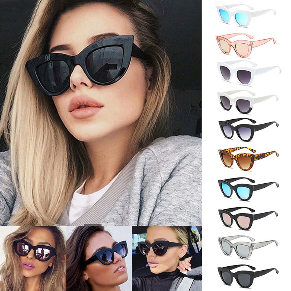 Women UV400 Luxury Oversized Cat Eye Sunglasses Fashion Vintage Style Eyewear 8 - Image 2