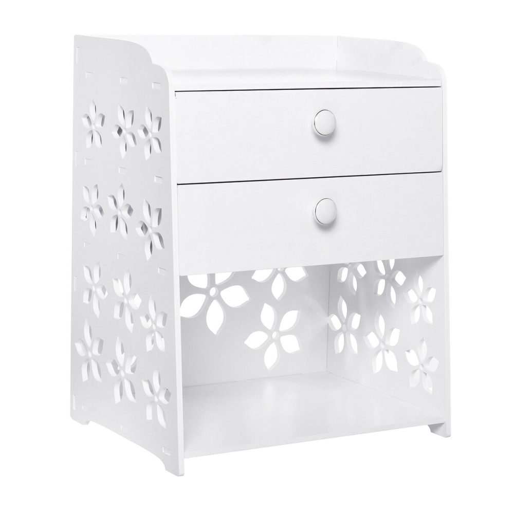 Carved Lockers Bedside Cabinets 40x30x50 cm Simple Bedside Cabinets with Two Drawers - Bird - Image 2