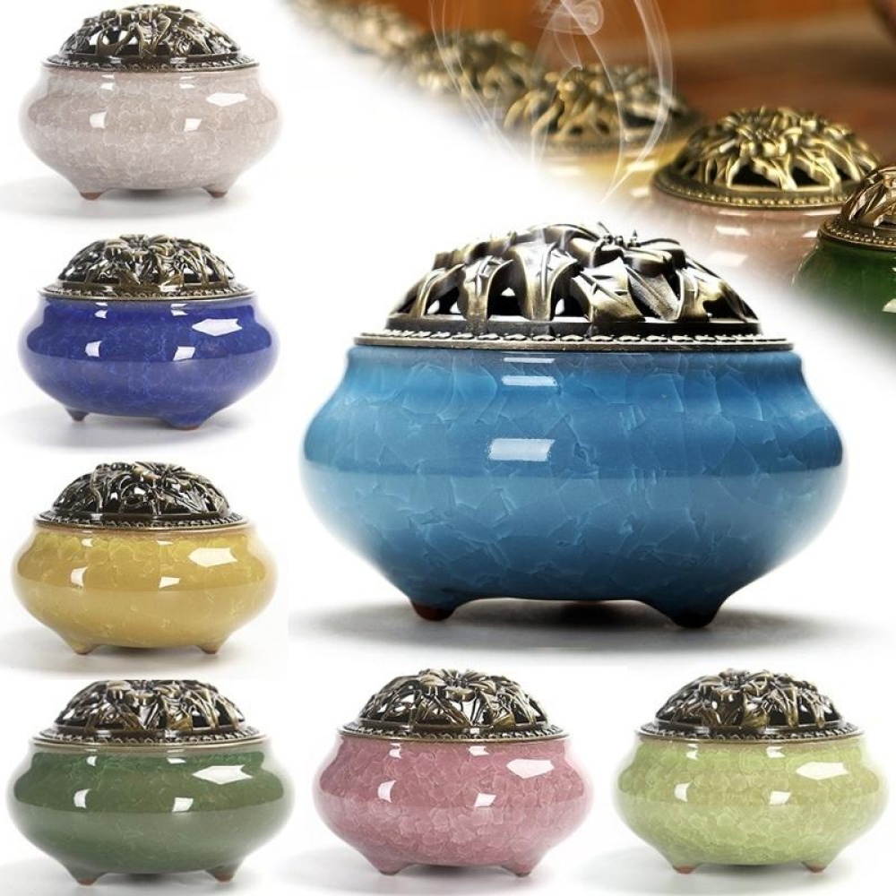 Ceramic Incense Burners Portable Porcelain Censer Buddhism Incense Holder Home Tea House Yoga Studio Decorations - Green - Image 2