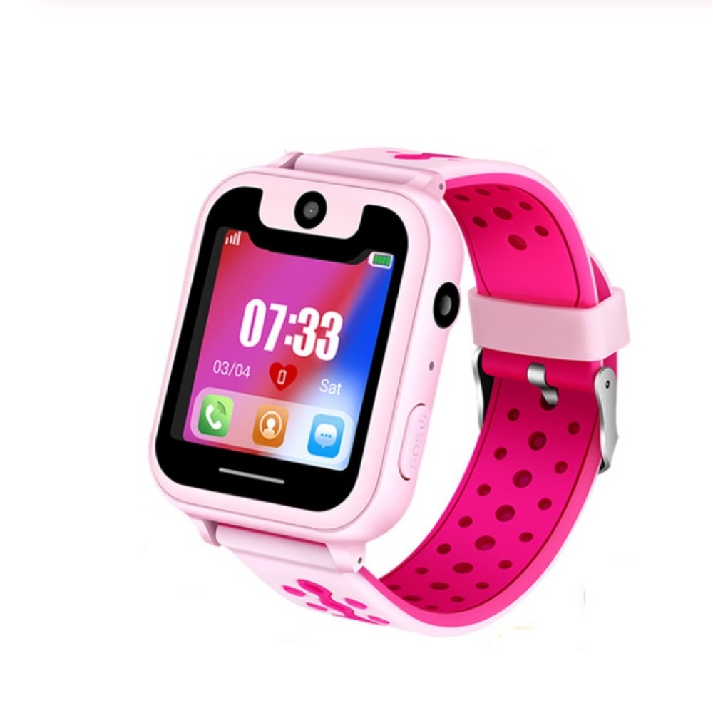 S6 Montre intelligente pour enfants LBS Téléphone GPS SOS Call d'urgence Localisateur de position Tracker extérieur Baby Anti-lost Monitor Version rose