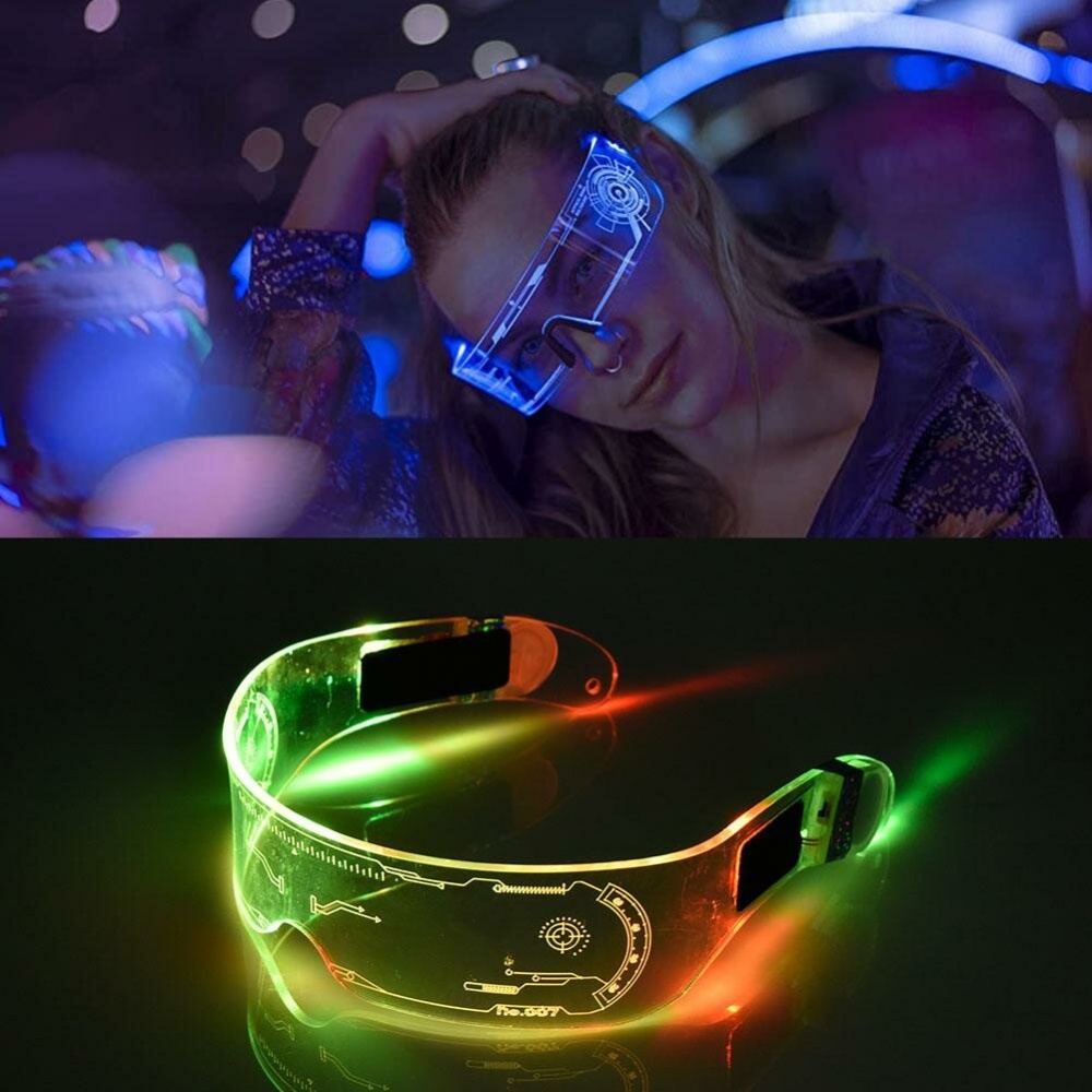 LED Luminous Glasses 7 Colors Neon Party Light Up Glasses Rave Costume Party Decor DJ SunGlasses Festival Decoration - Image 2