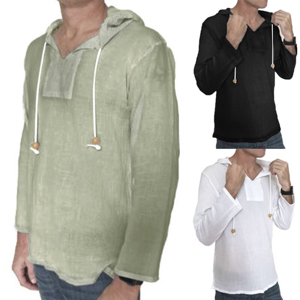 INCERUN Men's Vintage Solid Loose Fit T-Shirts - S Green