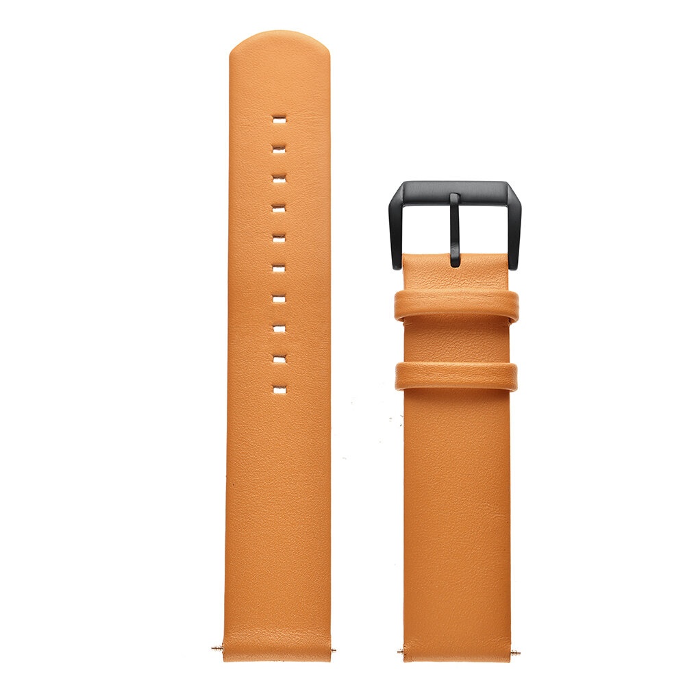 20MM Universal Leather Watch Band Strap Replacement for Samsung Galaxy Watch4 Classic - Yellow - Image 2