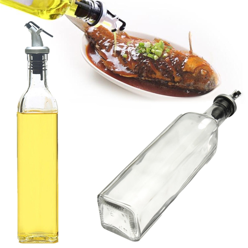 500ml 18oz Glass Olive Oil And Vinegar Dispenser Pourer Bottle Filler Kitchen Cooking Tools - Image 2