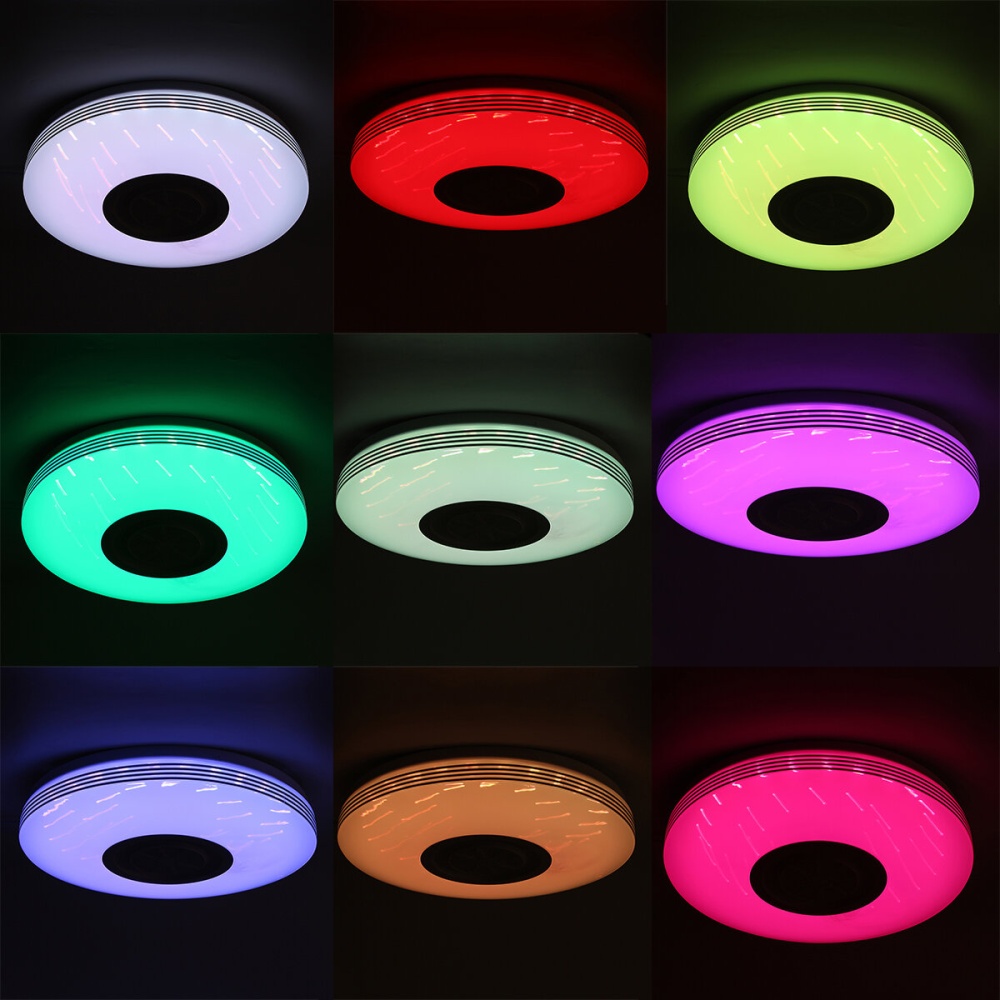 36CM bluetooth WiFi LED Ceiling Light RGB Music Speaker Dimmable Lamp APP Remote Control - Image 2