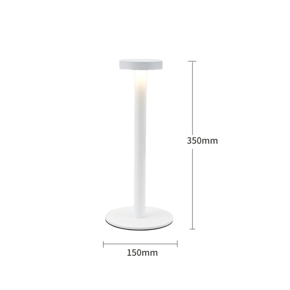 Led Table Lamp Portable Dimmable Rechargeable Desktop Night Light for Restaurant Hotel Bar Bedroom Decor White