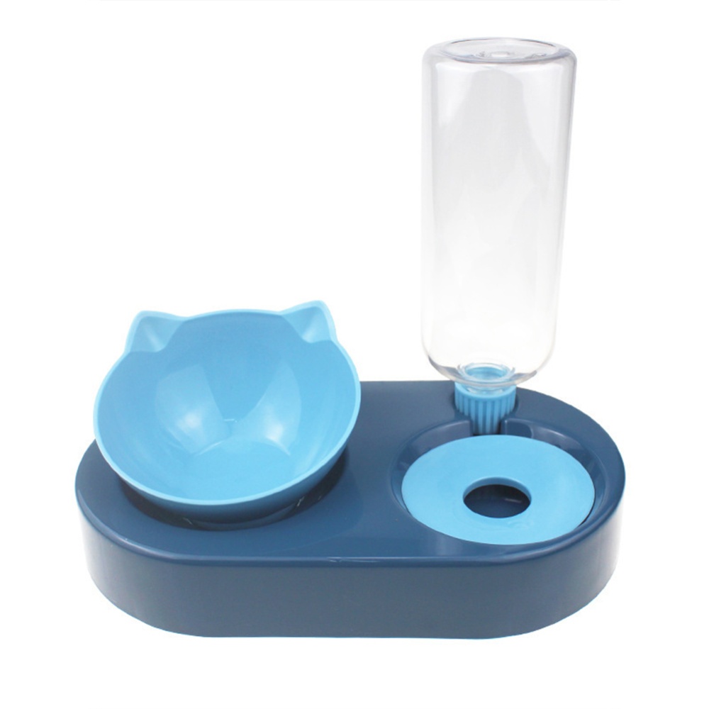 Pet Feeding Bowl Cat Dog Splash-proof Automatic Removable Water Dispenser Container Supplies blue