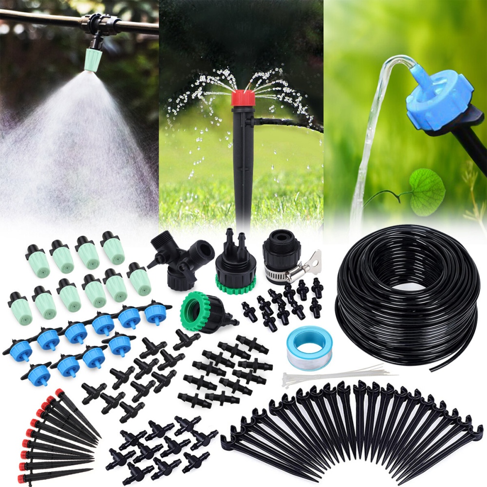 30M Drip Irrigation Kit Garden Irrigation System DIY Patio Plant Watering Kit;Misting Cooling System - Image 2