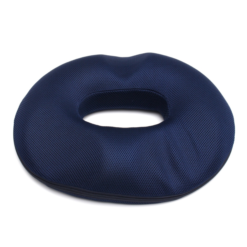 Memory Foam Seat Cushion Travel Orthopedic Coccyx Protection Chair Car Pad Round Breathable Mesh Massage Hip Cushion - Coffee