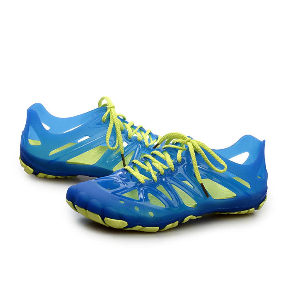 Outdoor Fishing Men Hole Lace Up Sandals Beach Slipper Shoes - Royal 9