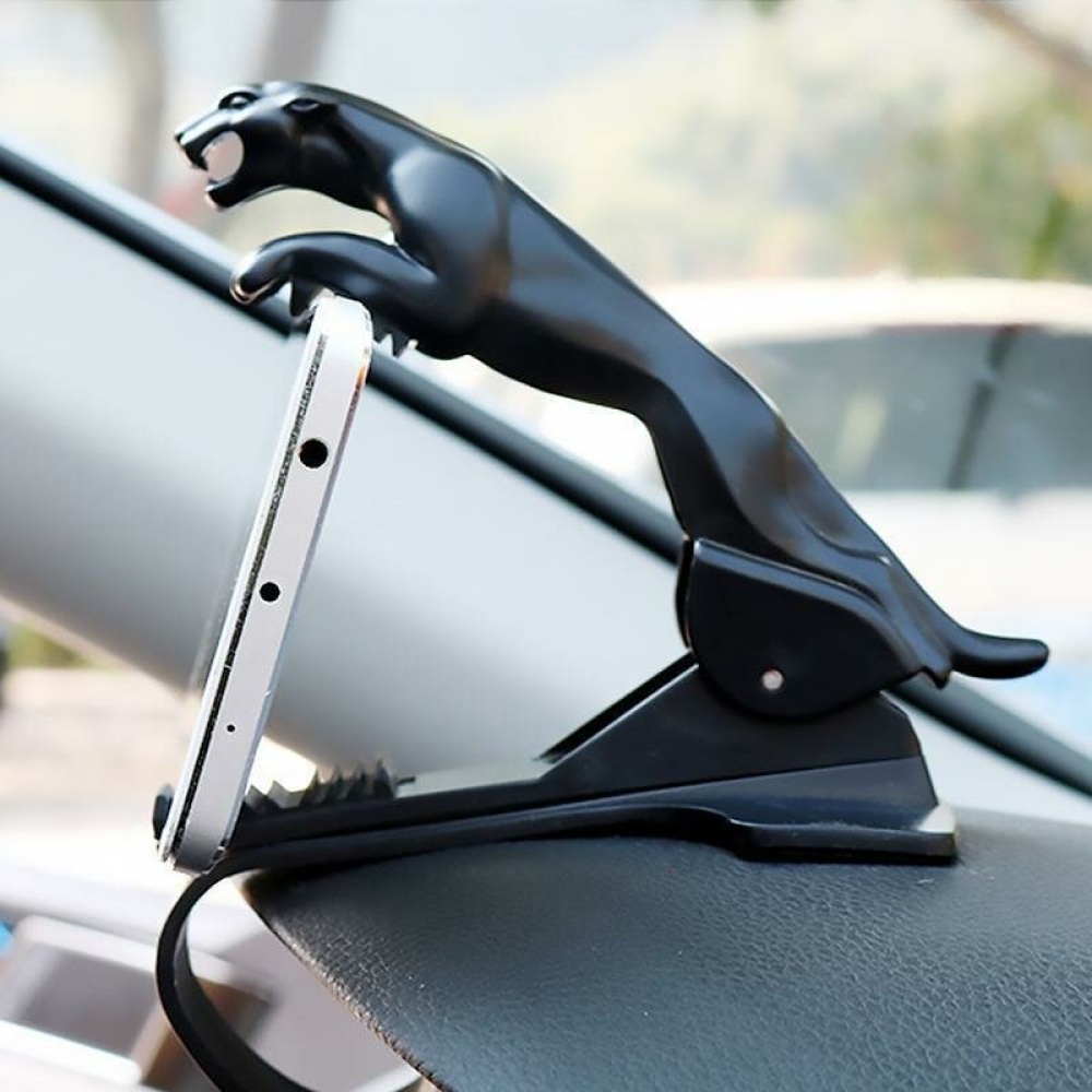 Universal Car Leopard GPS Navigation Dashboard Phone Holder 360° Degree Phone Mount Clip Stand Bracket - Gold - Image 2