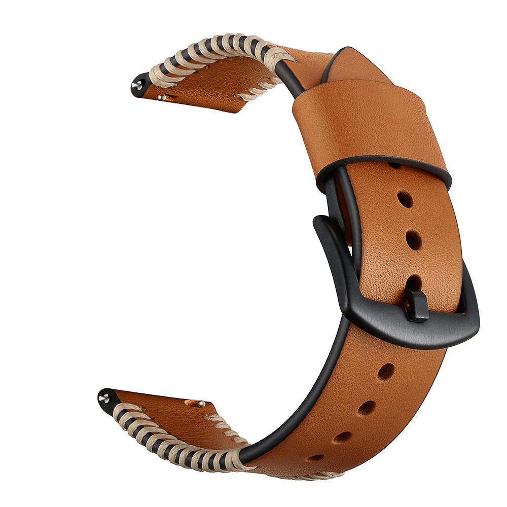 Replacement 20mm Leather Watch Band for Xiaomi Amazfit Pace Youth Smart Watch Non-original - Brown - Image 2