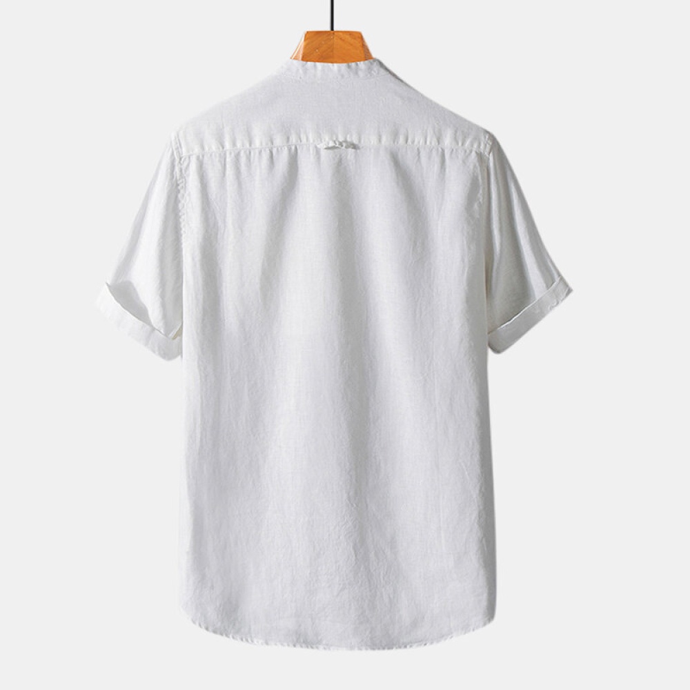 100% Cotton Short Sleeve Plain Shirts - 3XL White - Image 2