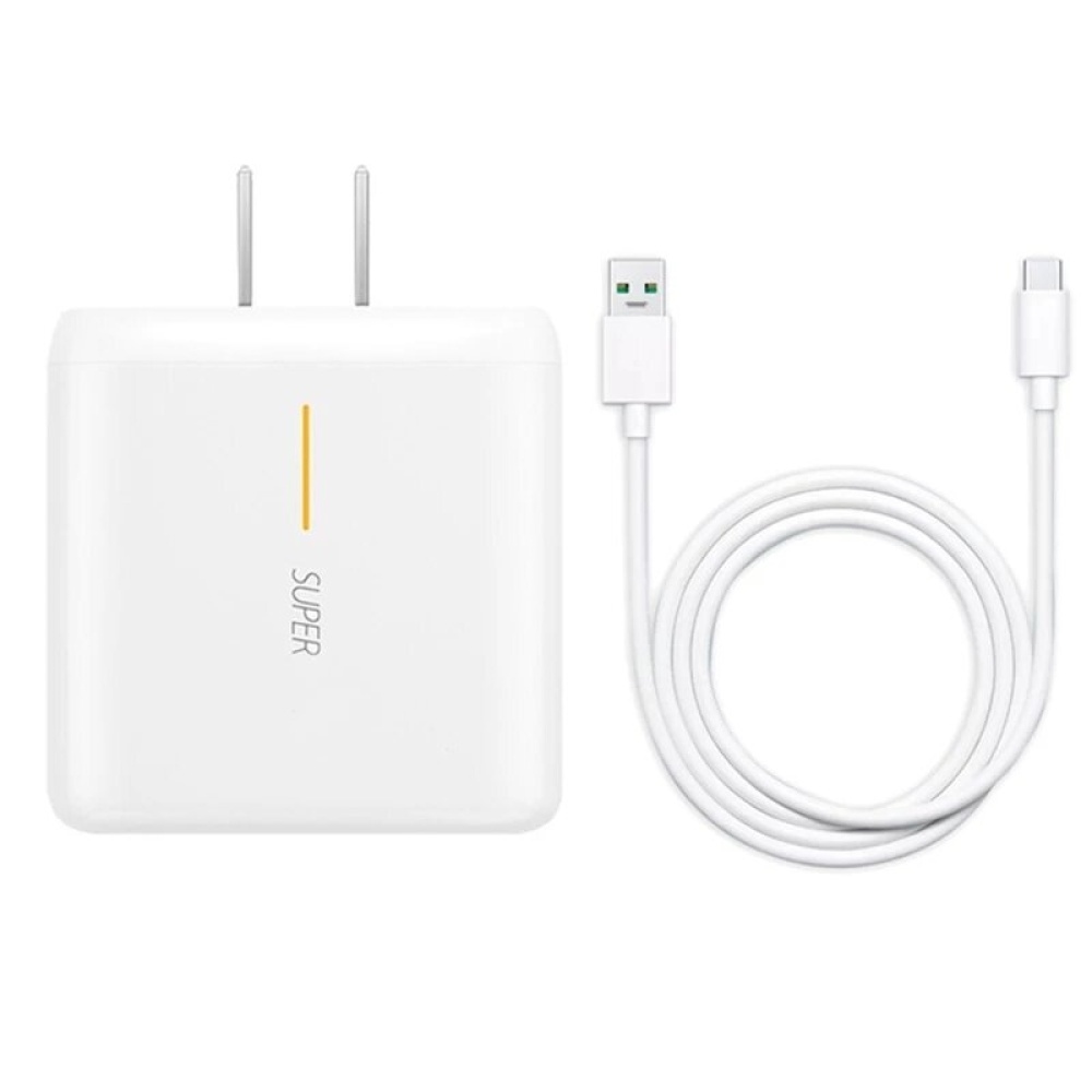 KONSMART OP65W 65W Super Vooc 2.0 Fast Charger with 1M Cable for OPPO Find X2 Pro Reno 5 5G 3 4 Pro Ace 2 X20 - White - Image 2