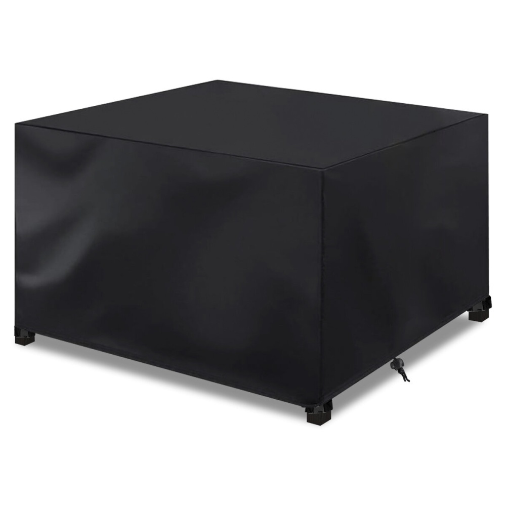 NASUM Outdoor Square Firepit Cover 420D Black Waterproof Weatherproof Fire Pit Cover - Image 2