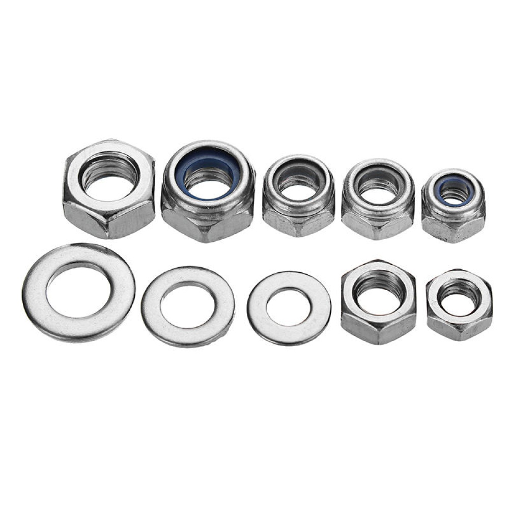 Suleve MXSN2 255pcs Stainless Steel Nylon Lock Nuts Full Nuts Washers Kit M4 M5 M6 - Image 2