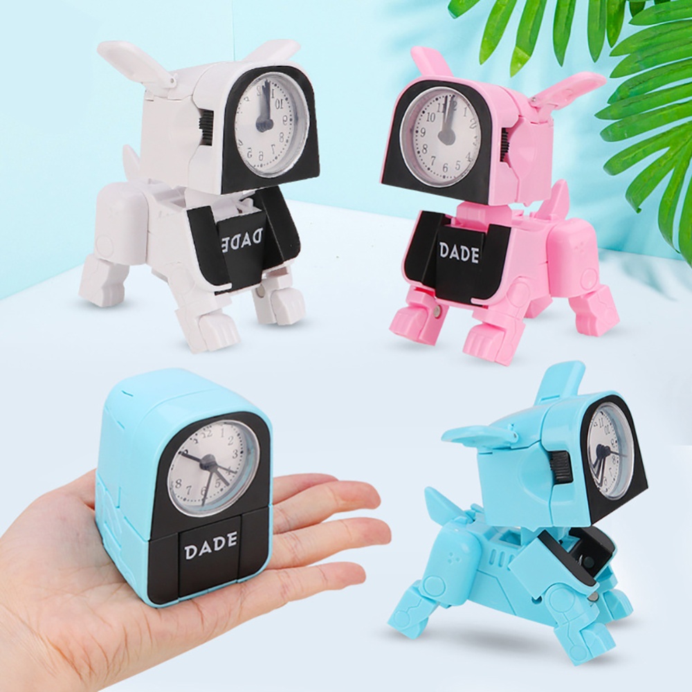 Electronic Alarm Clock Multifunctional Cute Dog Robot white - Image 2