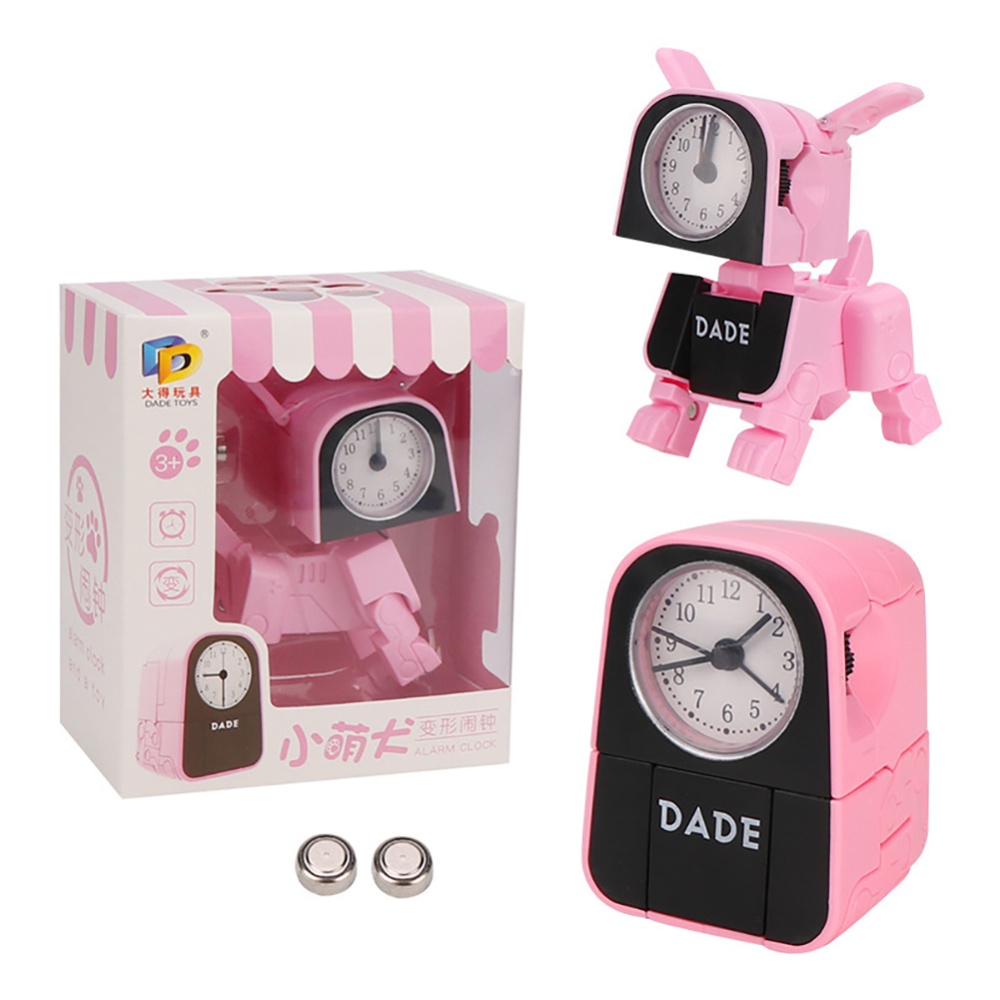 Electronic Alarm Clock Multifunctional Cute Dog Robot white - Image 3