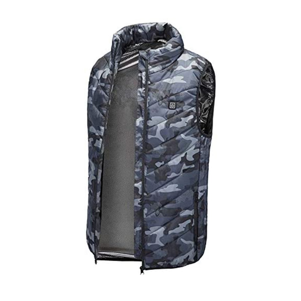 Camouflage Electric Heated Vest 2 Heating Zone 3 Gear Adjustable Heating Jacket Vest USB Charging Washable Winter Warm Coat - L - Image 2