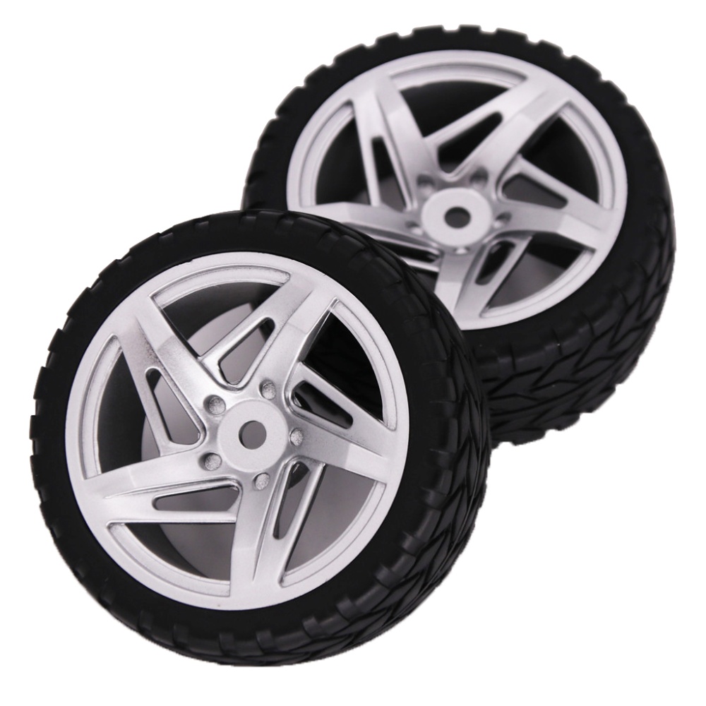 2PCS 1/10 Rubber Tire 62mm Wheel Rim Fit For HSP HPI 9068-6081 RC Car Part V-shaped hub_2PCS - Image 2