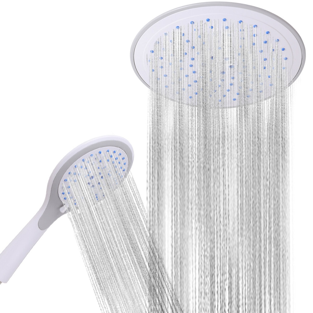 2Pcs/Set Rainfall Handheld Shower Head Silica Gel Outlet Pressurized Shower set - Image 2