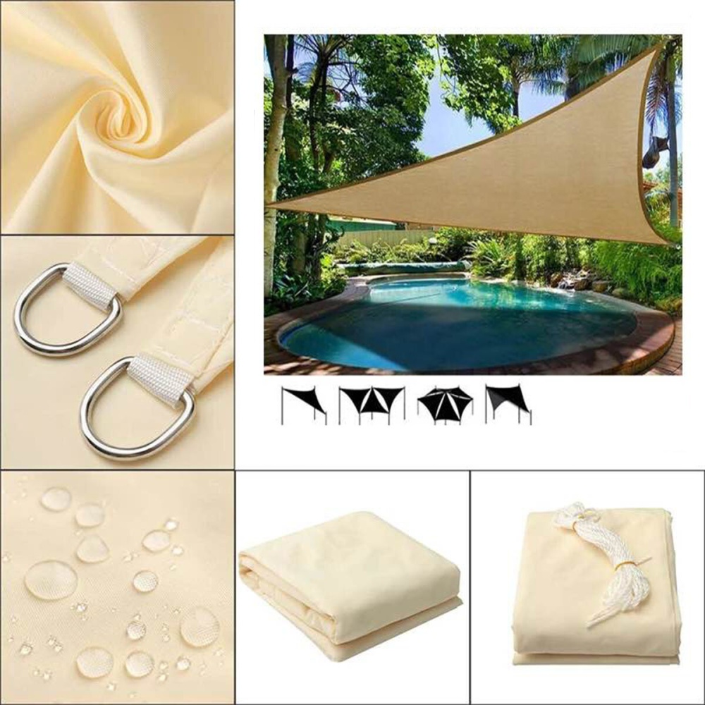 3x2m Waterproof Sun Shade Sail UV Proof Block Outdoor Canopy Patio Garden Yard Pool Cover - Yellow - Image 2