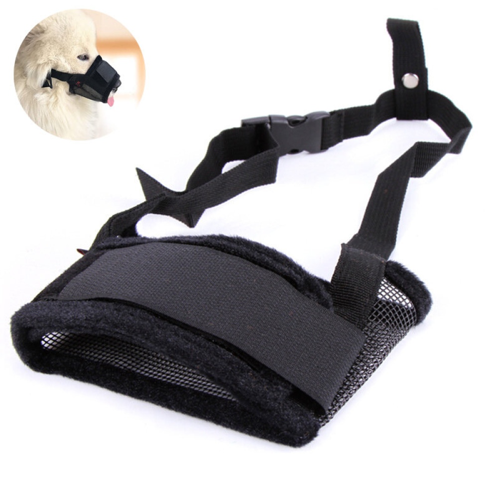 DODOPET Adjustable Pet Mouth Cover Anti Stop Chewing Dog Mouth Mask Face Mask Hunting Dog Supplies - L Black - Image 2