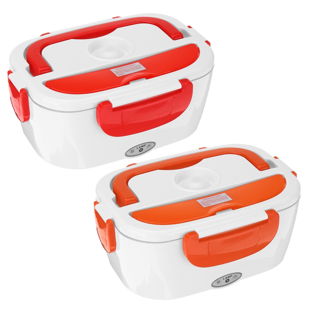 110V Portable Heating Lunch Box Thermostat Food Warmer Container Mini Rice Cooker - Red - Image 2