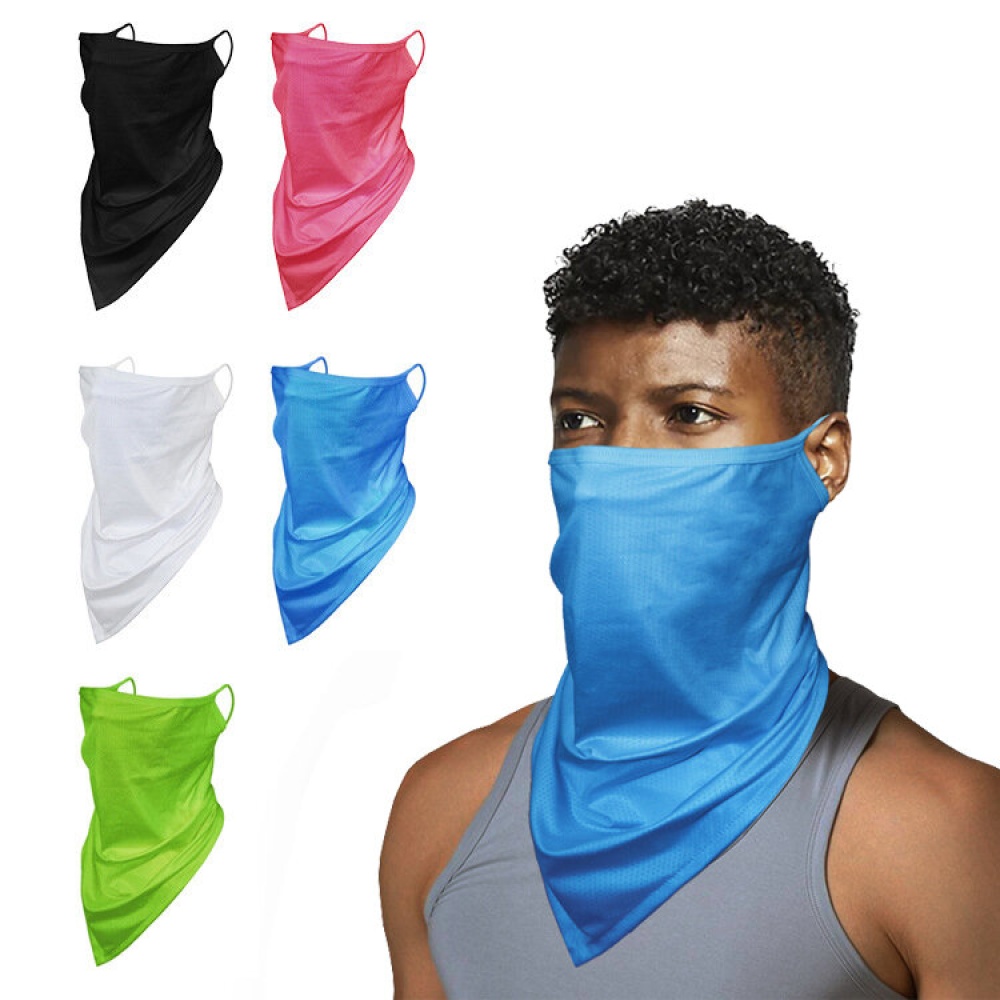 Multifunction Scarf Face Mask Neck Gaiter Balaclava Bandana Ice Silk Cooling UV Protection Dustproof Windproof Headwear for Women Men - Blue