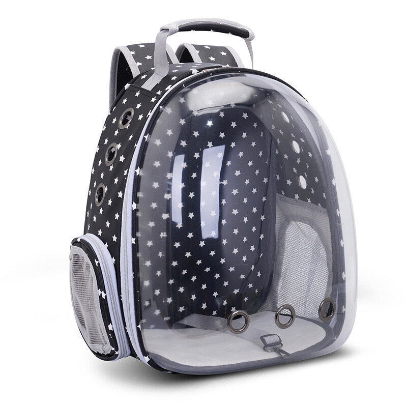 Breathable Transparent Pet Travel Backpack Dog Cat Outdoor Carrier Bag For Pet Supplies - Black