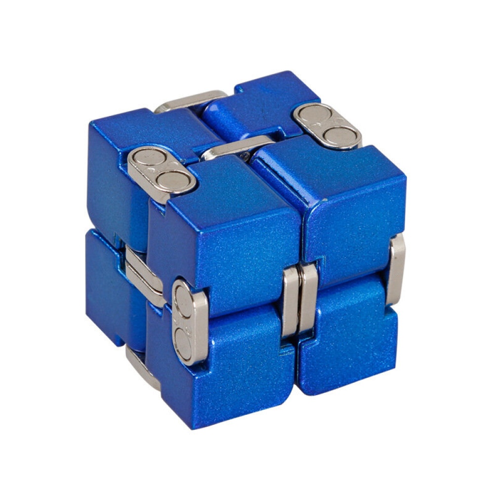 Premium Aluminium Alloy Infinity Cube Deformation Magical Cube Fidget Toys EDC Stress Relief Toy - Black