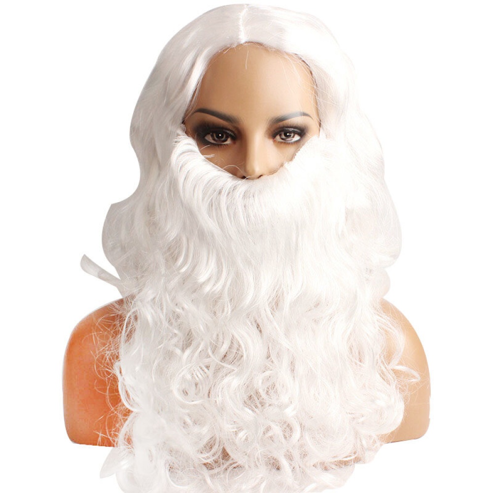 Party Supplies White Santa Wig Beard Set  Decoration