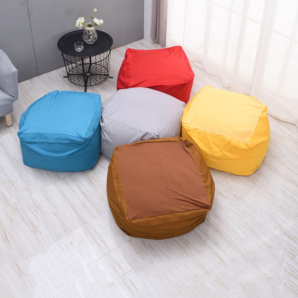 Single Sofa Cover Colorful Couch Bean Bags for Lazy Sofa Washable - L Light Gray - Image 2