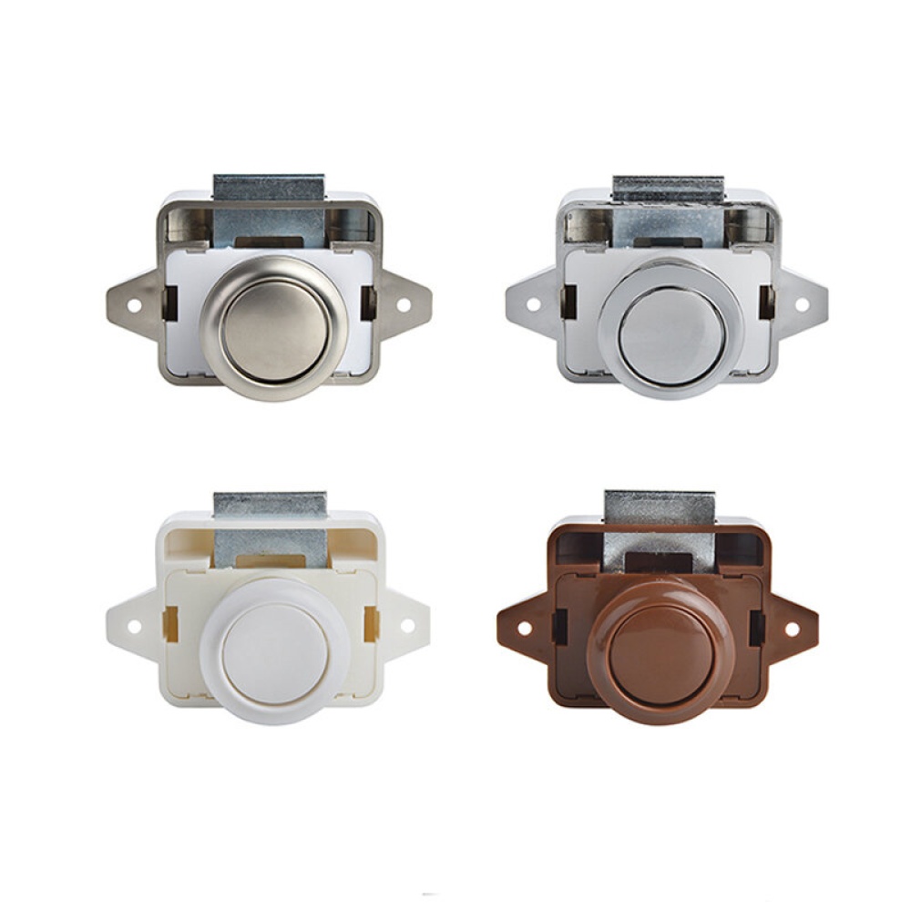 Camper Car Push Lock RV Caravan Boat Motor Home Cabinet Drawer Latch Button Lock - Brown