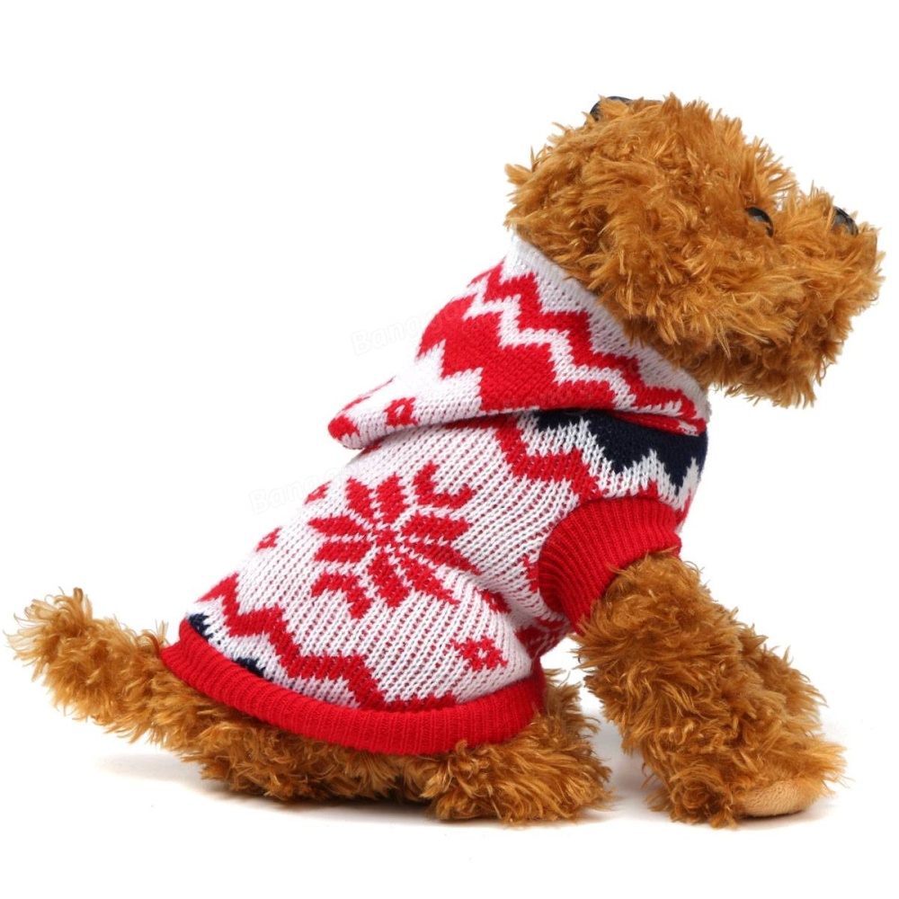 Pet Dog Cat Sweater Puppy Coat Snowflake Winter Warm Hat Coat Clothes Costume Jacket Apparel Hoodie - XXL - Image 2