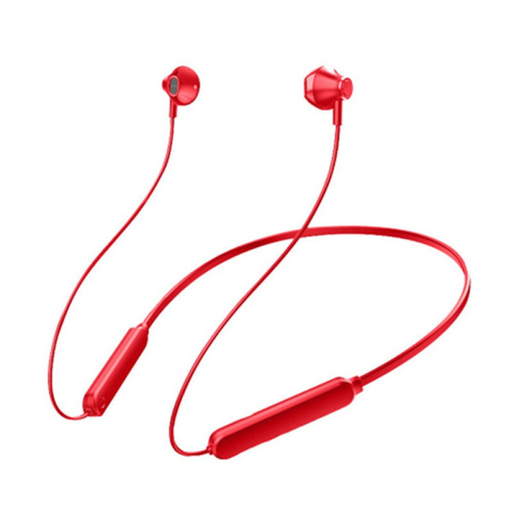 Mini bluetooth V5.0 Wireless Bass In-ear Neckband Earphone Headphone With Mic - Red - Image 2