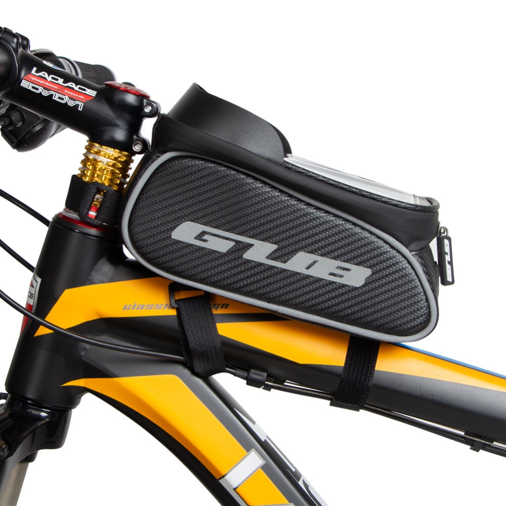 GUB 923 1.2L Bicycle Top Tube Bag Waterproof Bike Frame Bag Below 6.6inch Phone Bag MTB Cycling Bag Supports - Black - Image 2