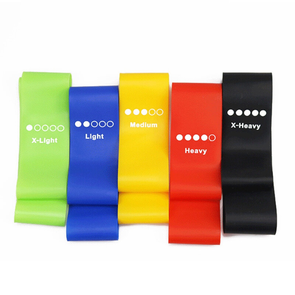 BOER 5PCS/Set Elastic Resistance Band Rubber Loop for Yoga Pilates Stretching Home Fitness Training Equipment - Image 2