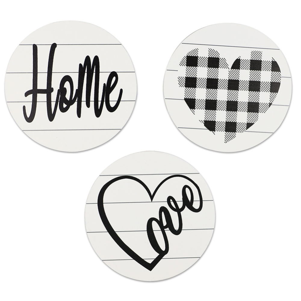 3pcs/set Rustic Style Sign Wooden Wall Decorative Ornaments For Bedroom Living Room Dining Table As shown