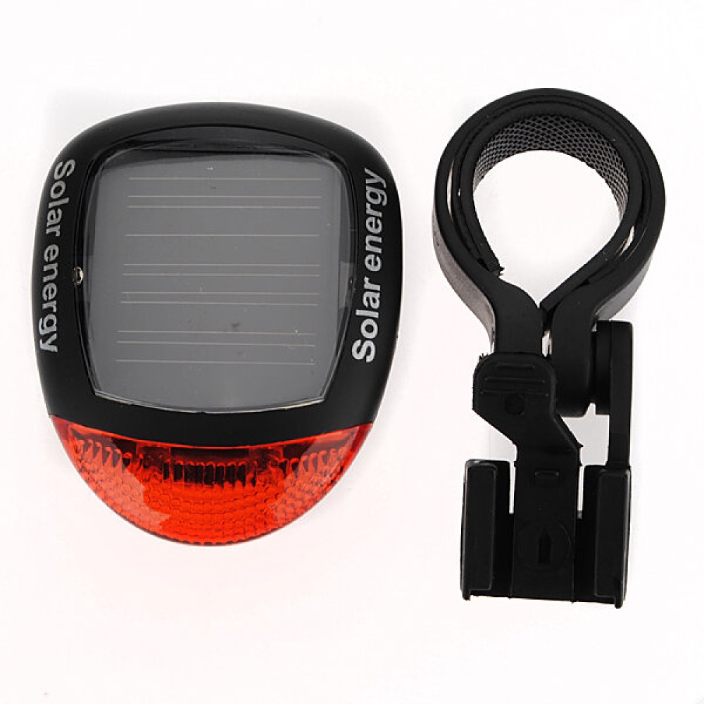 Solar Power Bike Bicycle Rear Tail Red 2 LED 4 Mode Light Lamp - Image 2