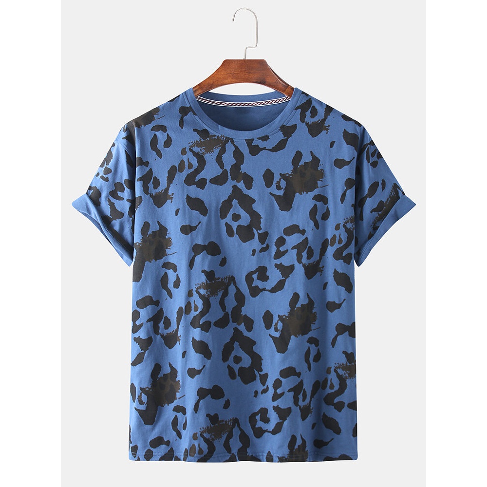 Mens Graffiti Printed Crew Neck Casual Short Sleeve T-Shirts - White 2XL