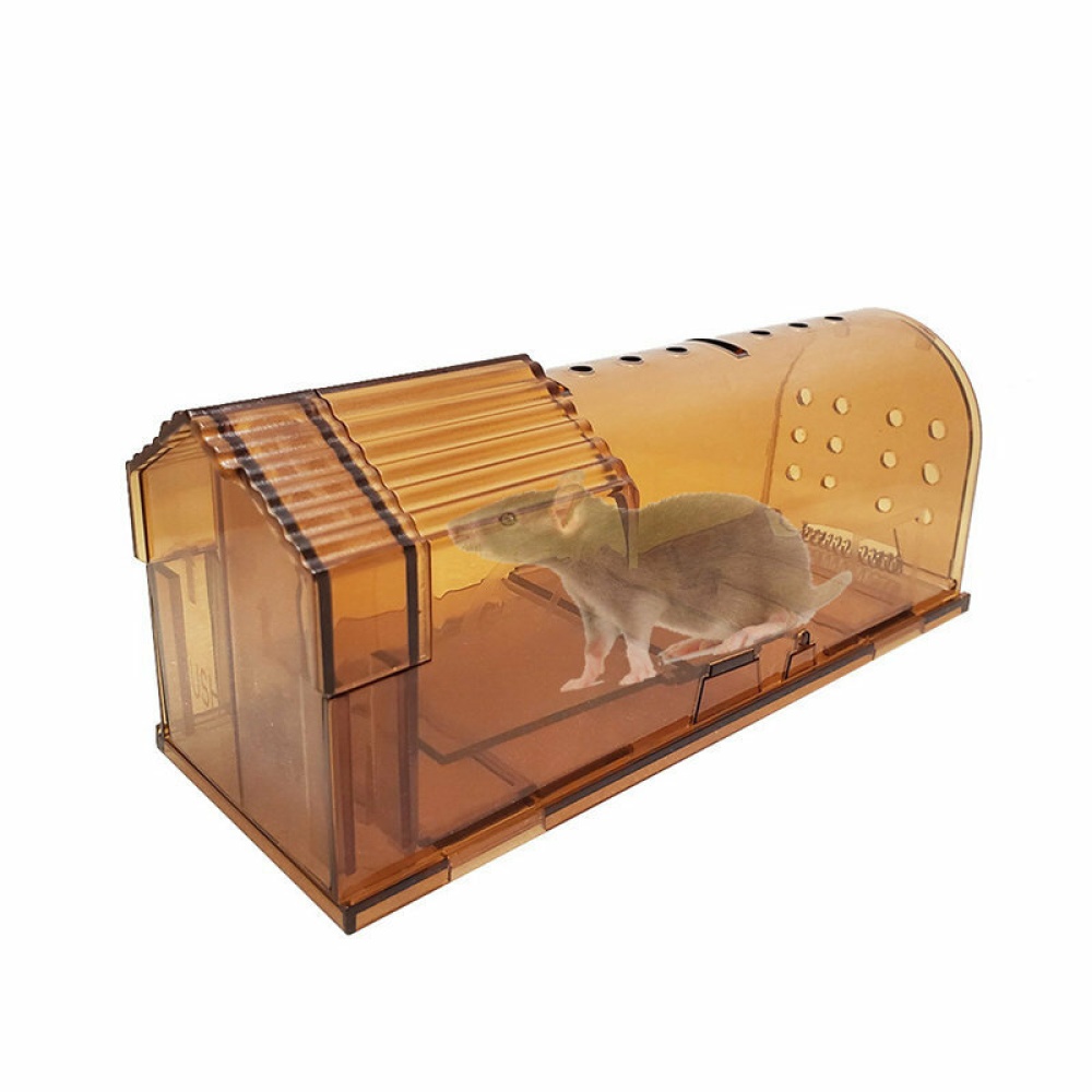 2packs Transparent Plastic Potable Mouse Trap Reusable Rodent Pest Rat Catcher Cage - Yellow - Image 2