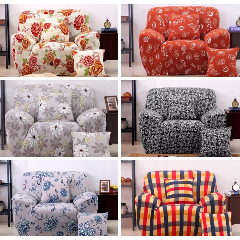 One Seater Textile Spandex Strench Flexible Printed Elastic Sofa Couch Cover Furniture Protector - #08 - Image 2