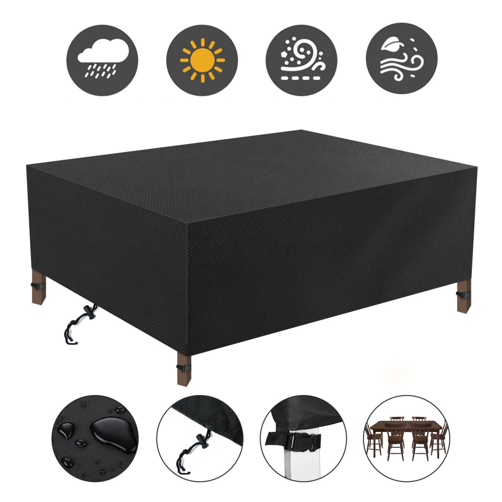 280×180×90cm Garden Furniture Covers Waterproof Anti-UV 600D Oxford Fabric Rectangular Windproof Protector - Image 2