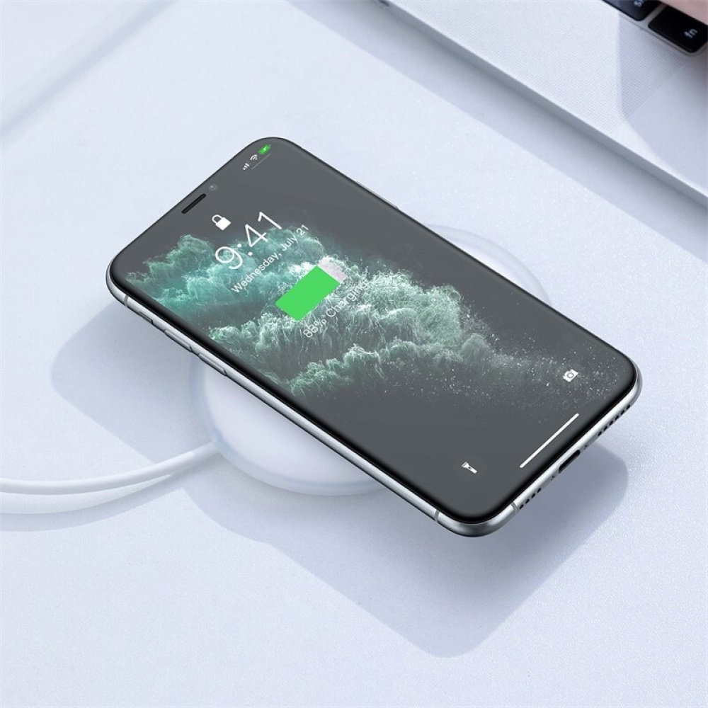 Baseus 15W Qi Wireless Charger Earbuds Charger Fast Wireless Charging Pad With 1m USB-C Charging Cable For Qi-enabled Smart Phones For iPhone 11 SE 2 - Image 2