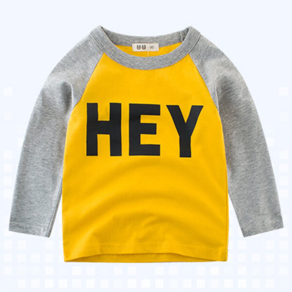 Boys Children Printed Long Sleeve T-Shirts For 3Y-12Y - 7 Yellow