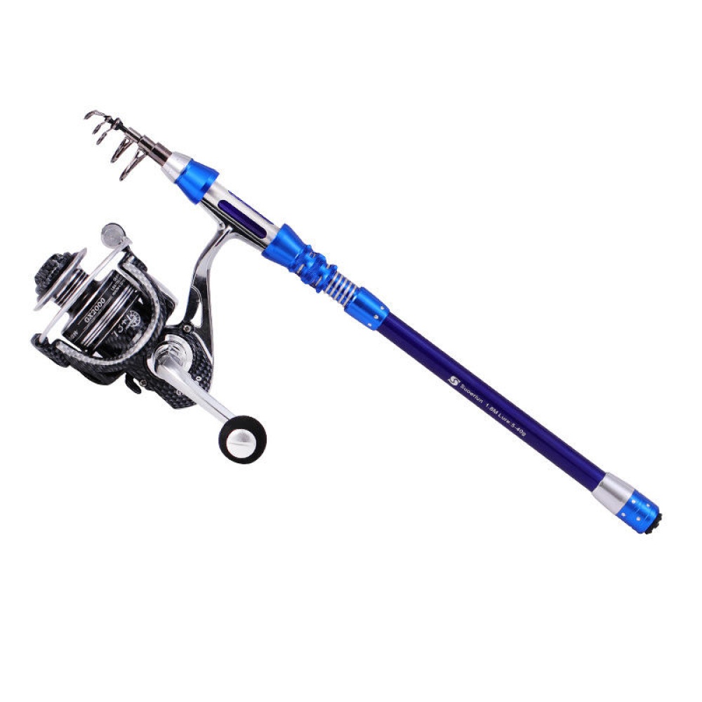 ZANLURE 1.5m/1.8m/2.1m/2.4m High Carbon Telescopic Fishing Rod Set Portable Fishing Pole Set - 1.5M - Image 2